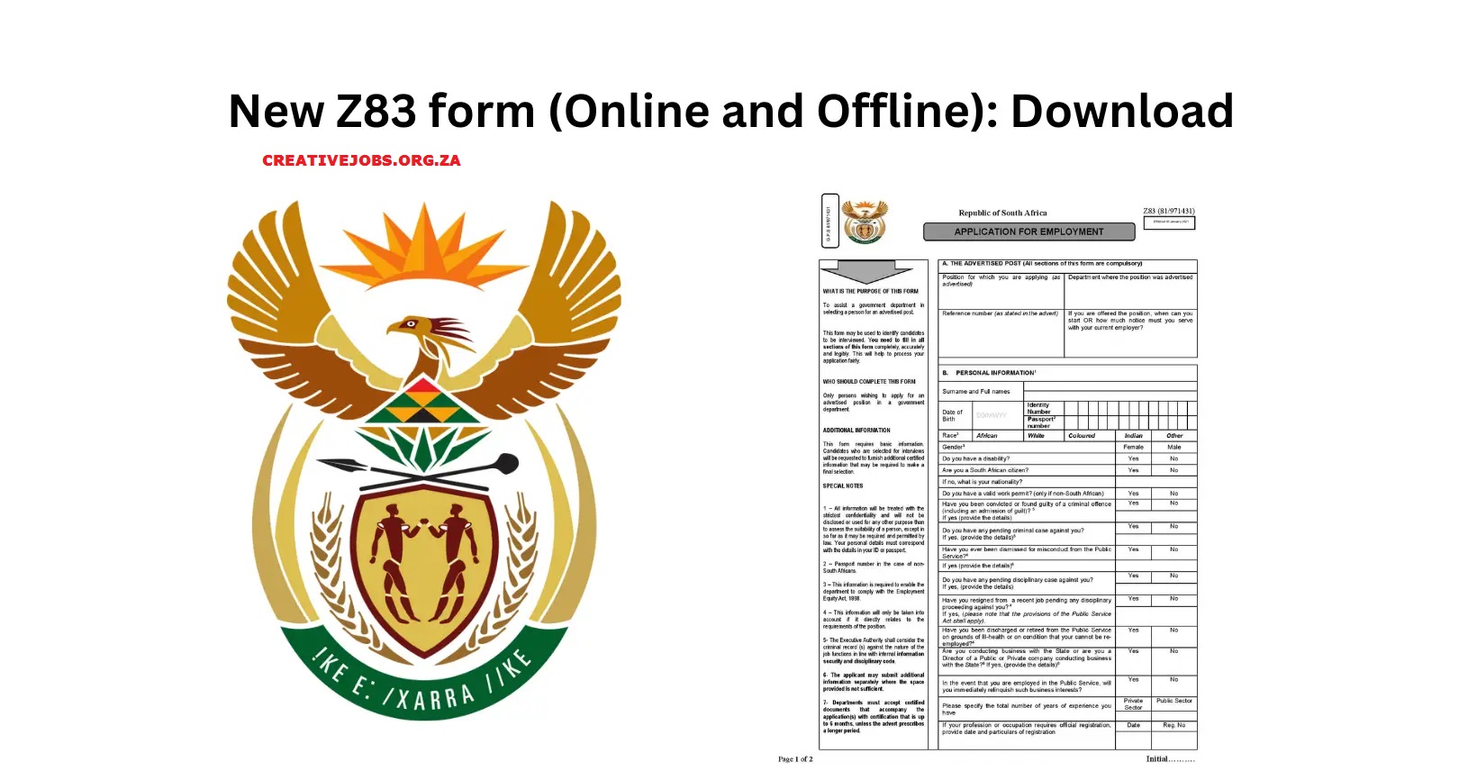 Download the NEW Z83 Form (Editable) STUDENTINFOR.CO.ZA